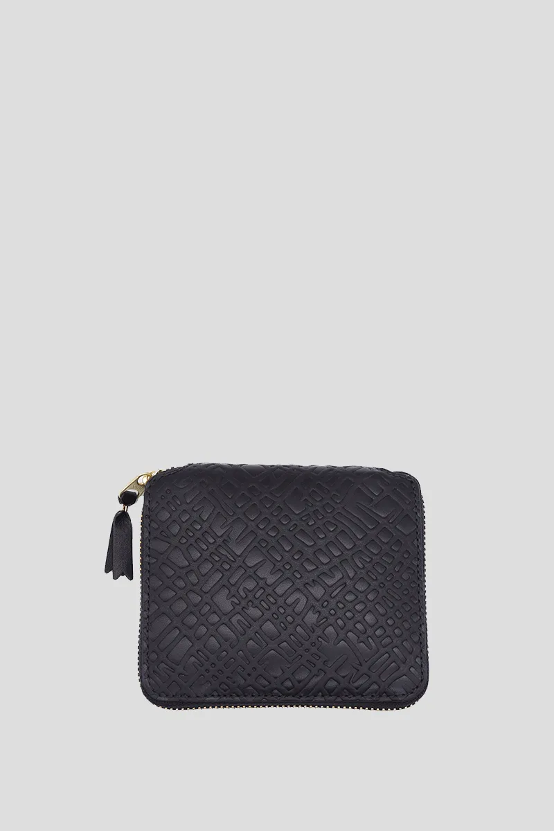 COMME DES GARÇONS SHIRT Ανδρικό Μαύρο Embossed Roots Wallet In Black