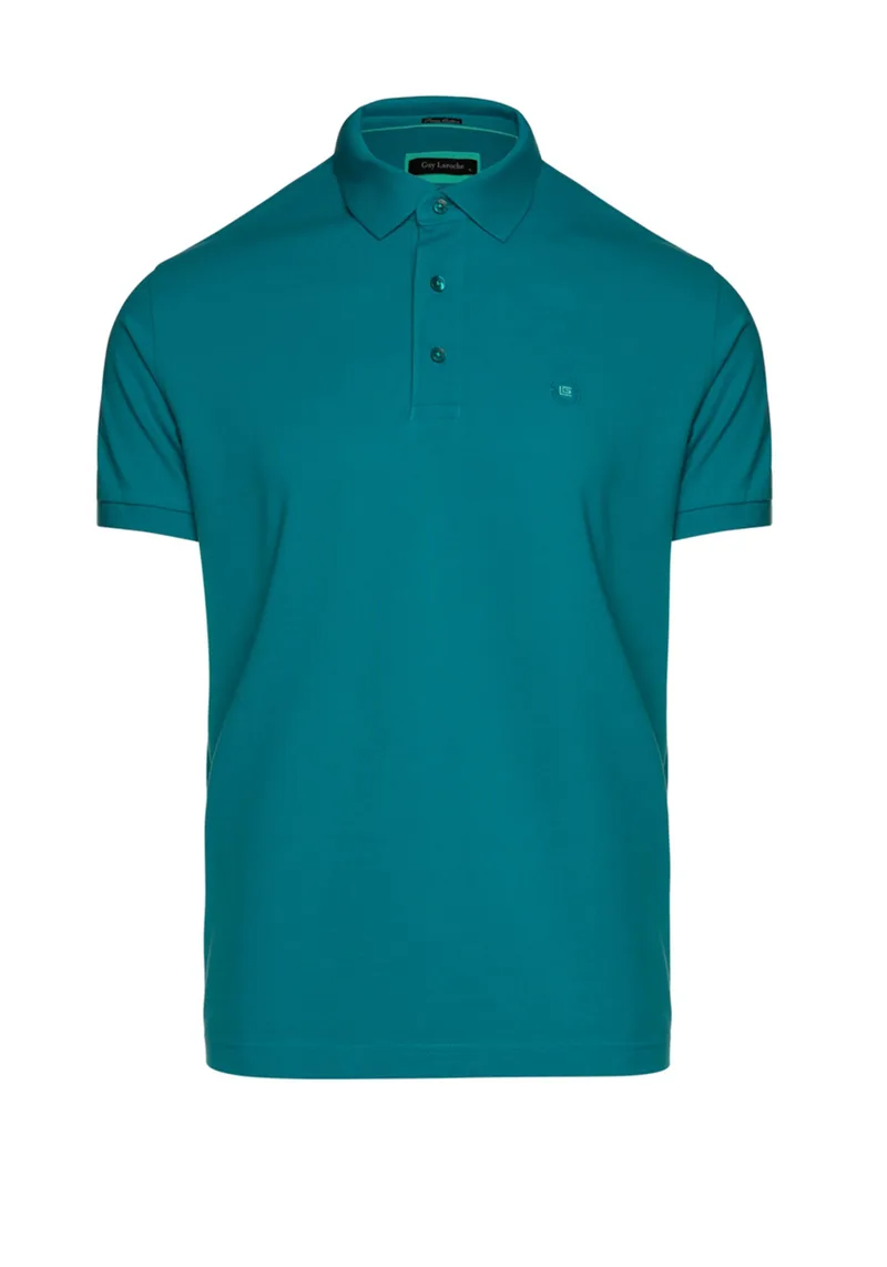 Guy Laroche Polo Μπλούζα της σειράς Pima Cotton σε κανονική γραμμή - GL2119090 021 Curious Blue