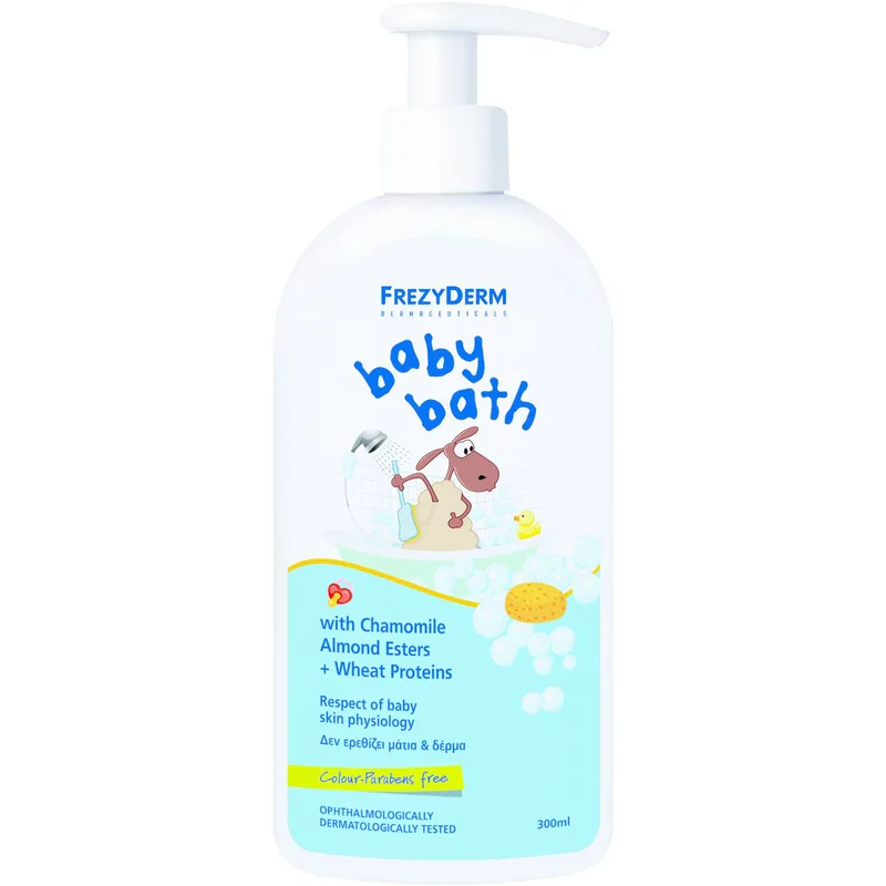 Frezyderm Baby Bath Βρεφικό Αφρόλουτρο με Χαμομήλι, Εστέρες Αμυγδάλου & Πρωτείνες Σιταριού 200ml & Δώρο Επιπλέον Ποσότητα 100ml