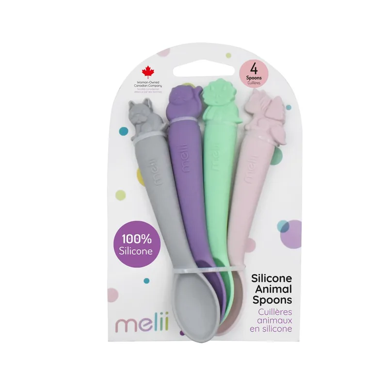 Σετ 4τμχ Κουτάλια Σιλικόνης Mε Ζωάκια Melii MEL28000 (Υλικό: Σιλικόνη) - Melii - MEL28000