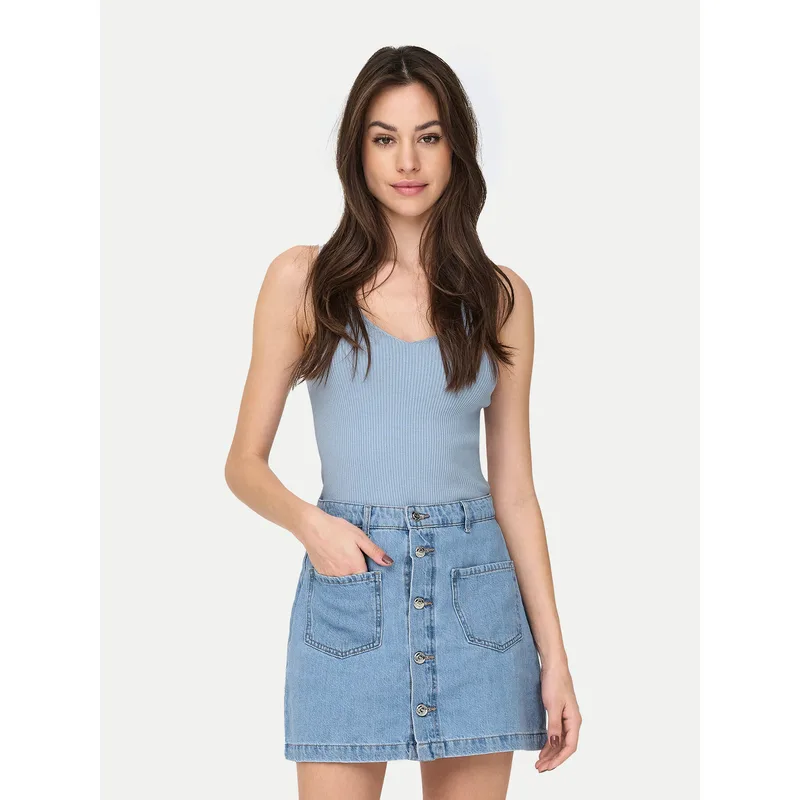 JDY Τοπ Nanna 15180497 Γαλάζιο Slim Fit