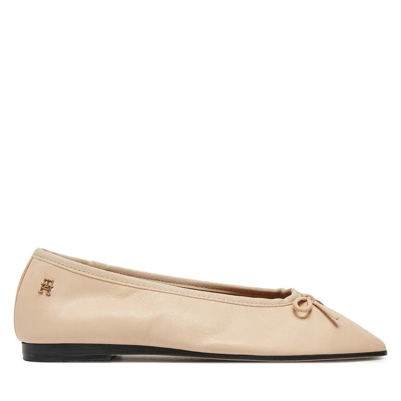 Μπαλαρίνες Tommy Hilfiger Soft Leather Ballerina Bow FW0FW08355 Ροζ