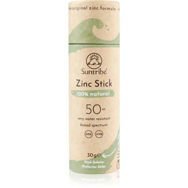 Suntribe Sports Zinc Stick μεταλλικές προστατευτικές μπάρες για ευαίσθητα σημεία SPF 50 Mint Green 30 γρ