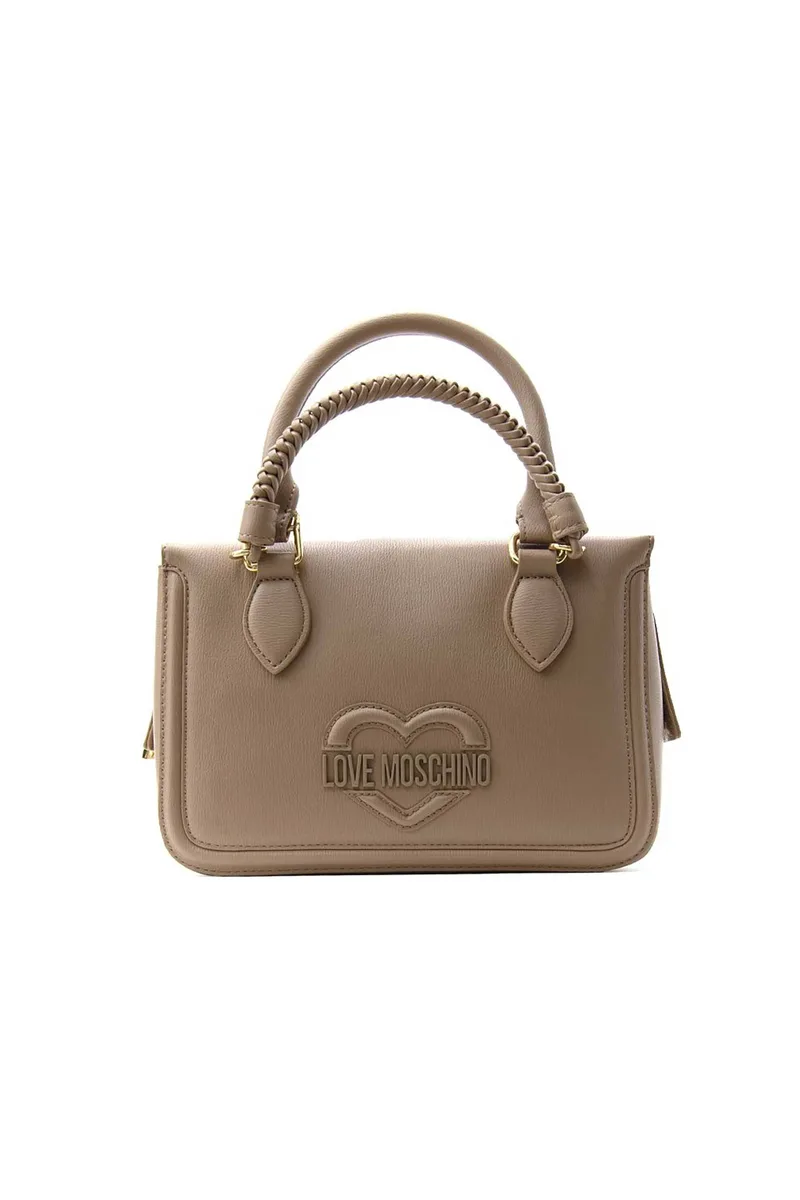 Love Moschino γυναικεία τσάντα χειρός με ανάγλυφο λογότυπο - JC4097PP1OLL0 Μπεζ