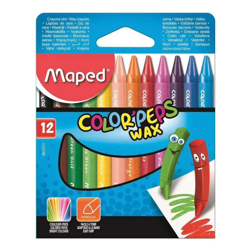 Maped Wax Κηρομπογιές Color’peps 12Τμχ 861011