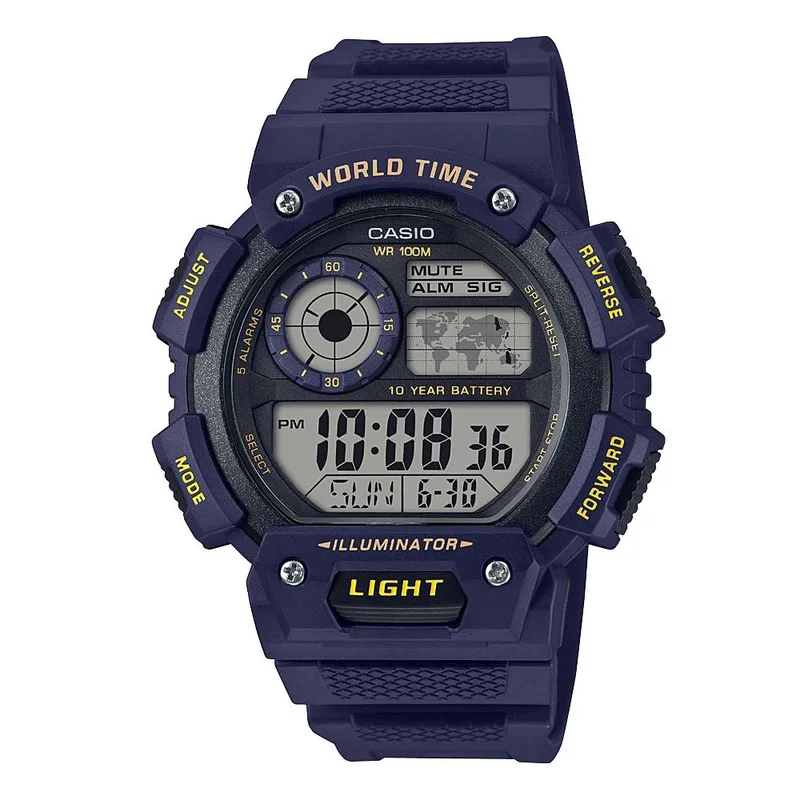 CASIO Standard Blue Rubber Strap AE-1400WH-2AVEF
