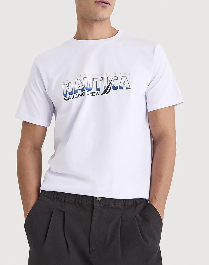 NAUTICA ΜΠΛΟΥΖΑ T-SHIRT ΚΜ Onda T-Shirt 3NCN1V03949-908 White