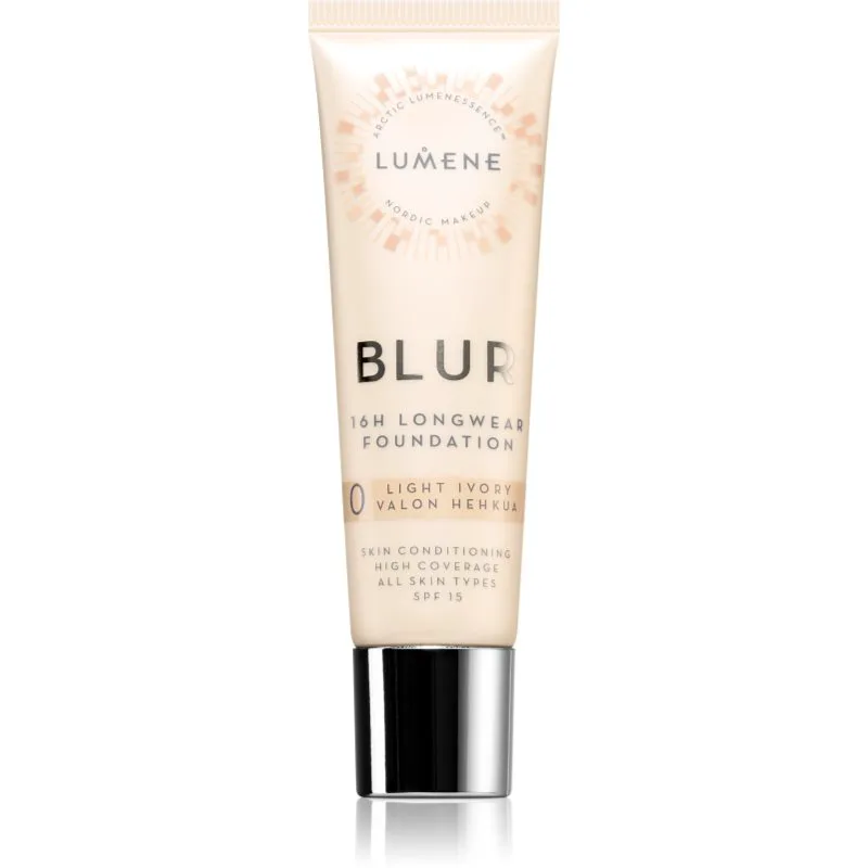 Lumene Blur 16h Longwear μακράς διαρκείας μεικ απ SPF 15 απόχρωση 0 Light Ivory (Cool) 30 ml