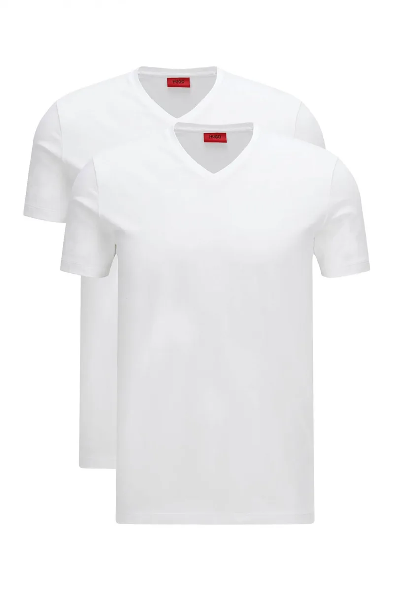 HUGO T-SHIRT ΕΣΩΡΟΥΧΑ DOUBLE PACK HUGO-V ΛΕΥΚΟ