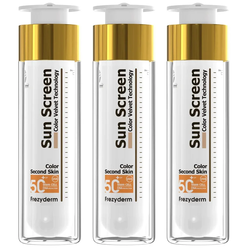 Σετ Frezyderm Sun Screen Color Velvet Face Cream Spf50+, 150ml (3x50ml)