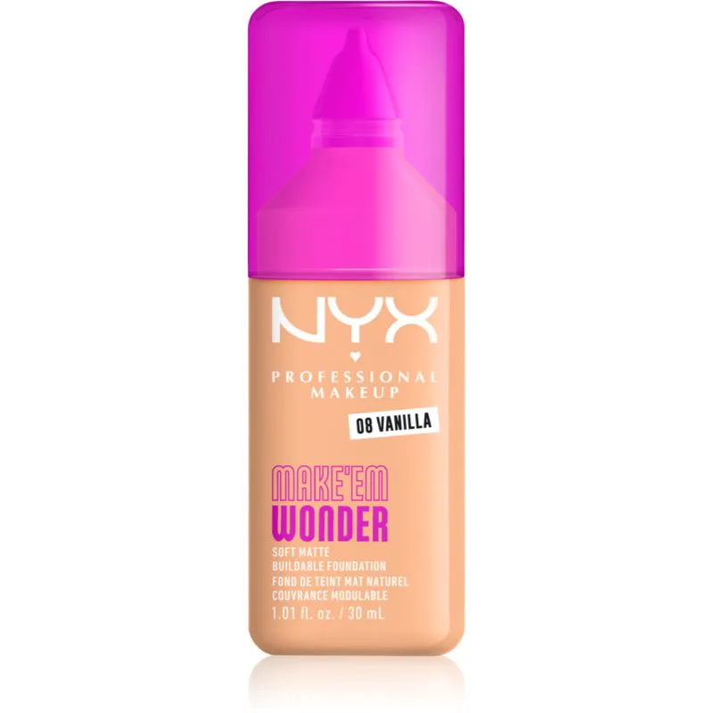 NYX Professional Makeup Make ‘Em Wonder ελαφρύ ματ μεικ απ απόχρωση 08 Vanilla 30 ml