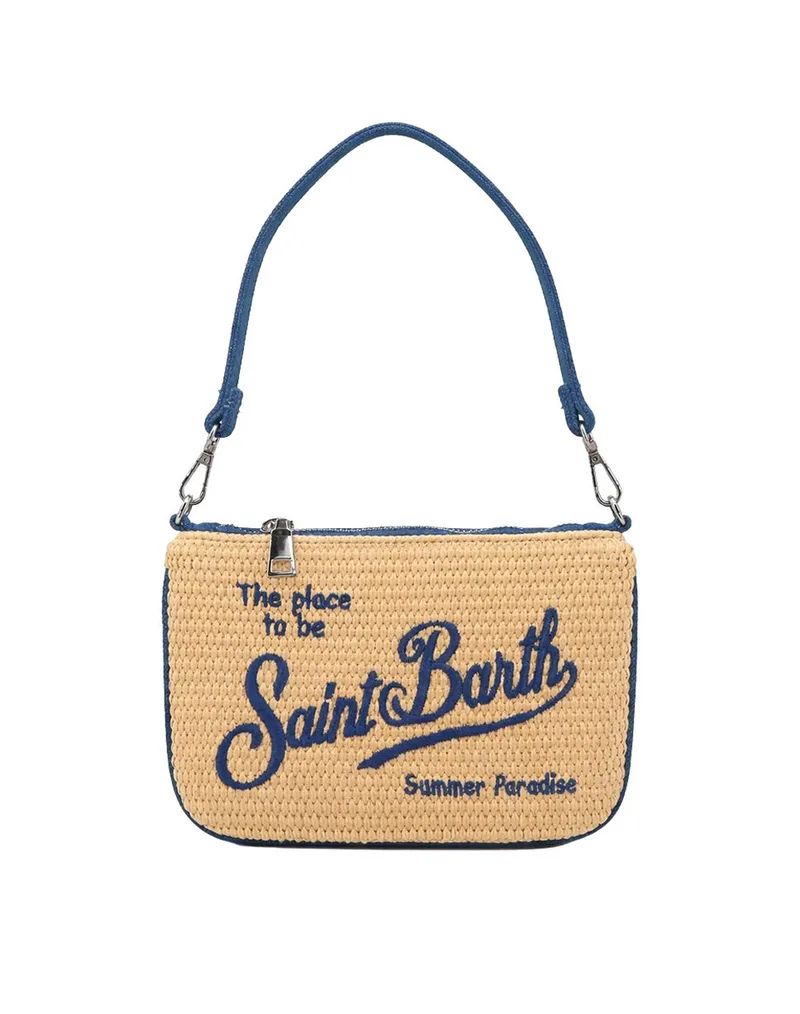 MC2 PARISIENNE MINI STRAW-POCHETTE-11 DENIM EMB PARM002-02778L-02778L Biege