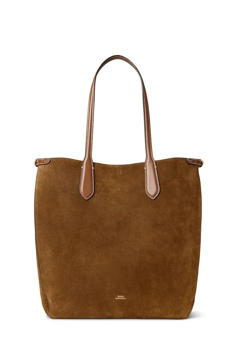 Polo Ralph Lauren Shopper γυναικεία από δέρμα σουέτ