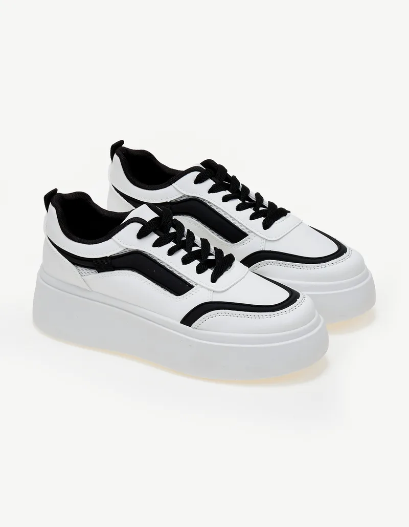Sneakers με ψηλή σόλα - Λευκό