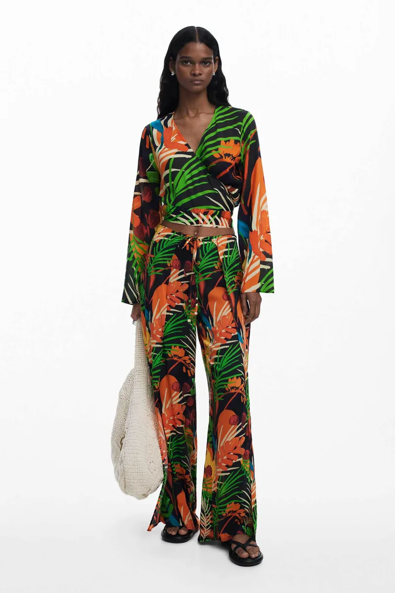 Desigual γυναικεία παντελόνα wrap "Bahamas Pant" - 25SWMW01 Μαύρο