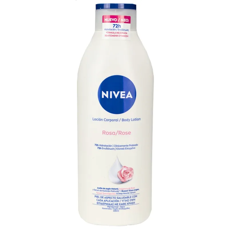 Nivea Rose 72h Moisturising Body Lotion Ενυδατική Λοσιόν Σώματος με Άρωμα Τριαντάφυλλο για Κανονικές & Ξηρές Επιδερμίδες Μεγάλης Διάρκειας 400ml