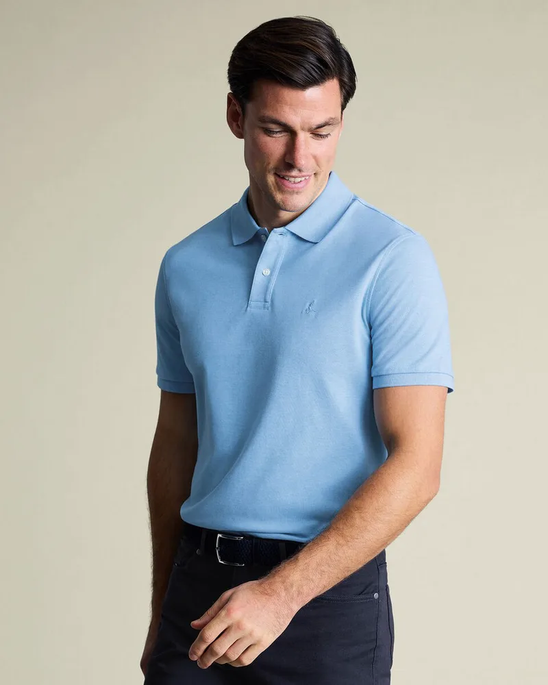 Charles Tyrwhitt Ανδρικό Polo Pique Με Δίκομβο Κούμπωμα Και Κεντημένο Logo