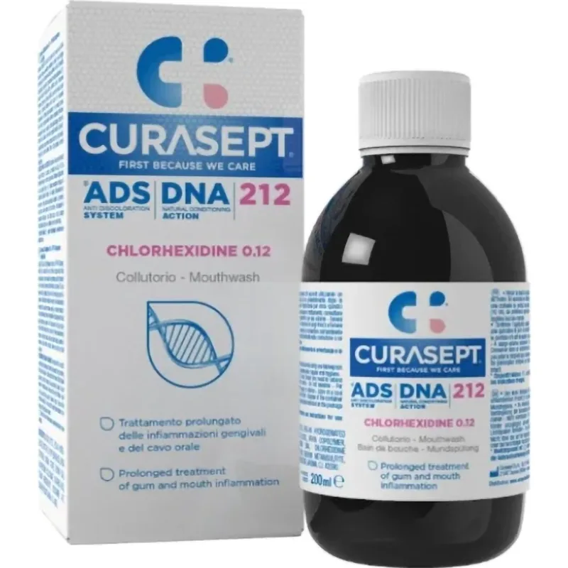 Curasept ADS DNA 212 Στοματικό Διάλυμα για Ανακούφιση Από Ερεθισμούς του Στοματικού Βλεννογόνου 0,12% CHX 200ml