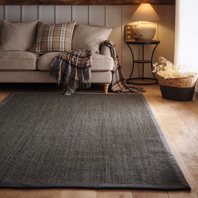 Sisal Grey with Dark Grey Border Rug