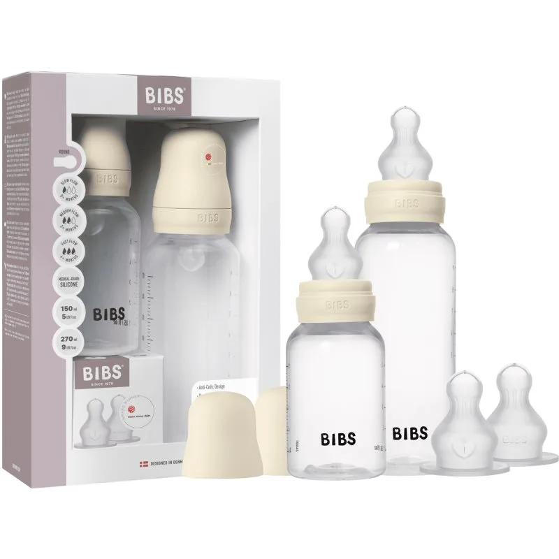 BIBS Anti-Colic Baby Bottle Set μπιμπερό κατά των κολικών με πιπίλα σιλικόνης