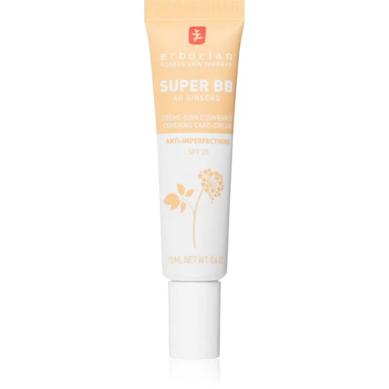 Erborian Super BB Covering Care-Cream ΒΒ κρέμα για άψογη και ενιαία εμφάνιση της επιδερμίδας μικρή συσκευασία απόχρωση Nude 15 ml
