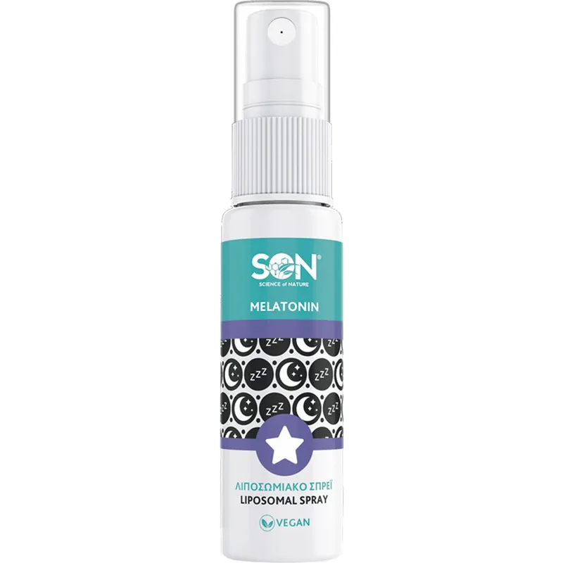 Son Melatonin Liposomal Spray Συμπλήρωμα Διατροφής Μελατονίνης σε Μορφή Spray για Γρηγορότερο, Ποιοτικότερο Ύπνο & Αντιμετώπιση του Jet Lag με Γεύση Μύρτιλο, Βατόμουρο & Φραγκοστάφυλο 30ml