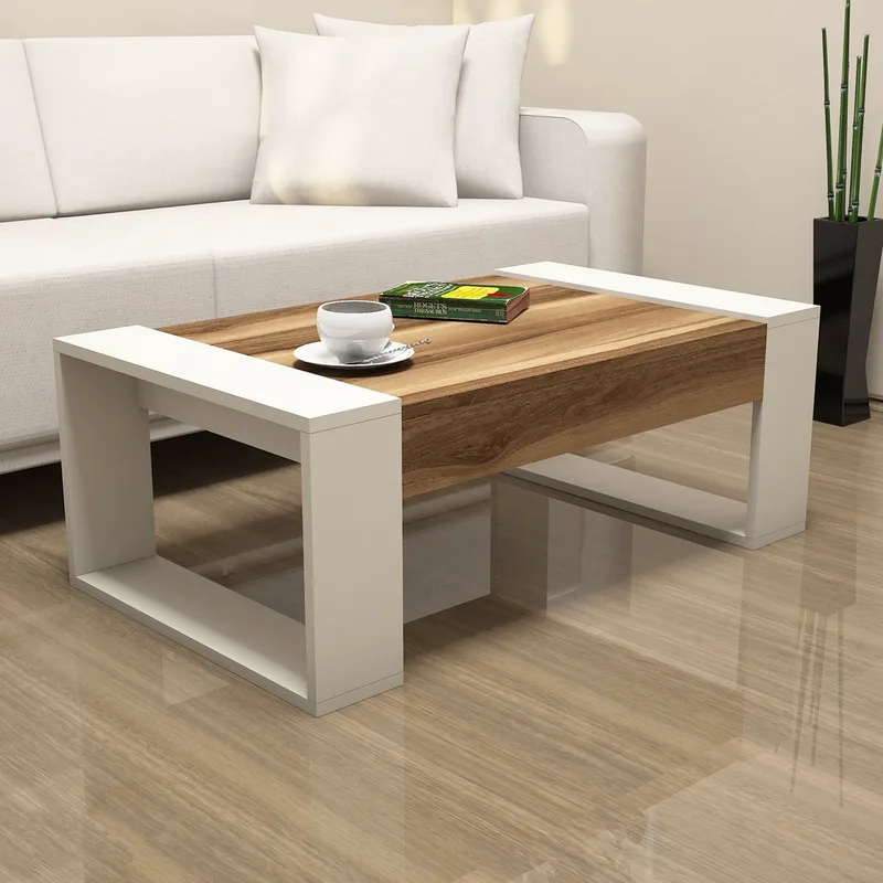 Τραπέζι Σαλονιού Venus - Walnut, Cream 845Hct2819 (102x37,6x60)