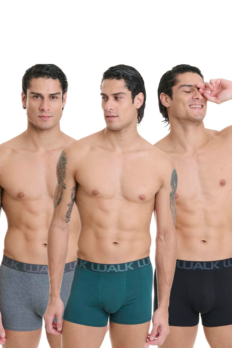 Walk ανδρικά μποξεράκια Stretch Cotton (Συσκ. 3τμχ.) -W1753-4-024049