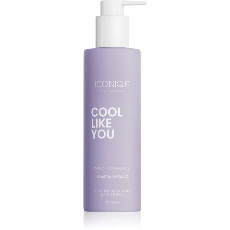 ICONIQUE Professional COOL LIKE YOU Perfect Blonde & Silver Violet σαμπουάν που εξουδετερώνει τους κίτρινους τόνους 250 ml