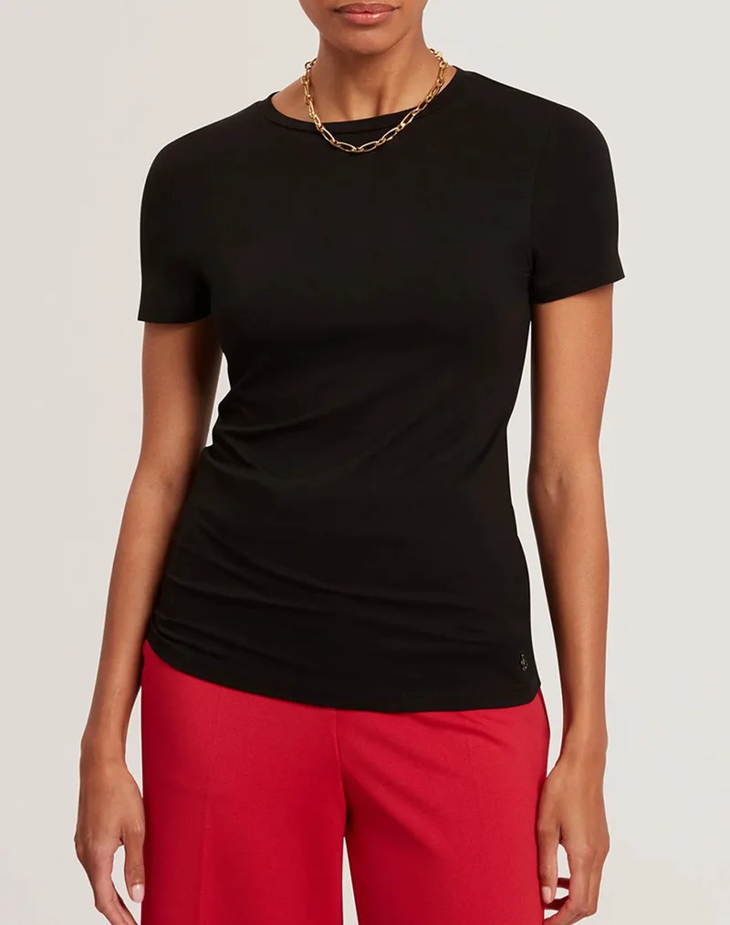 TED BAKER LARNAA Short Sleeve Fitted Tee 283866-BLACK Black