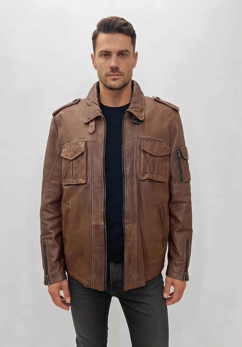 Milestone Δερμάτινο Jacket της σειράς Pelz - 20063 731038 27 Brown