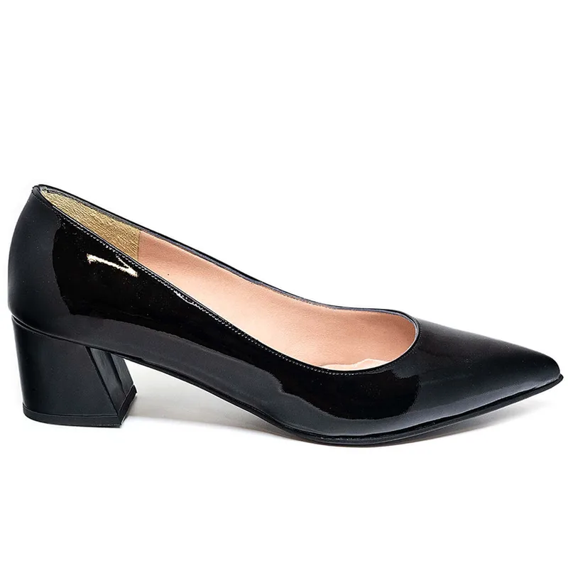 Bigshoes MX9122-01L Δερμάτινη Γόβα Μαύρο 5.5cm