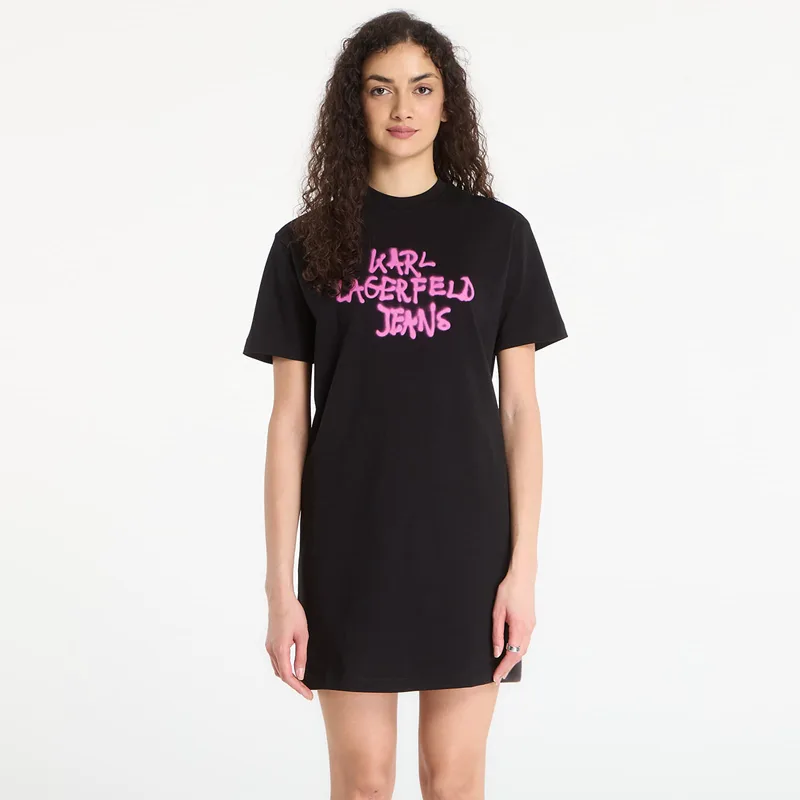 Φόρεμα Karl Lagerfeld Jeans Graffiti Tee Dress Black XS