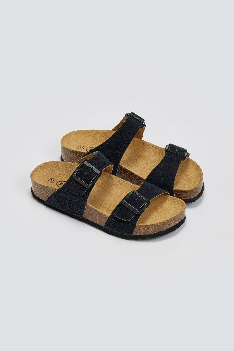 Plakton Suede Sandals - 345646 - Black