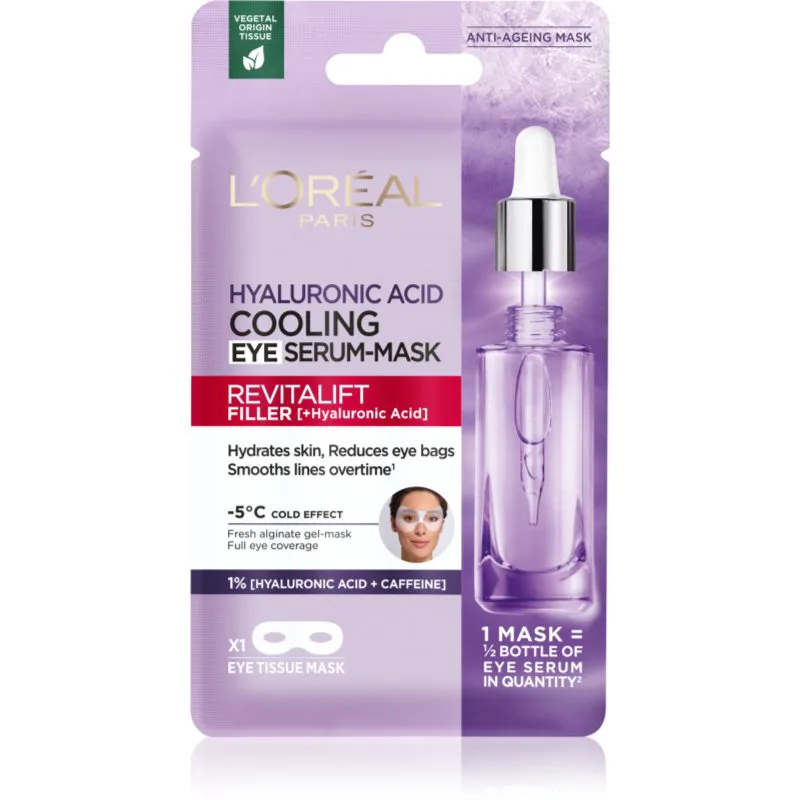 L’Oréal Paris Revitalift Filler φύλλο μάσκας με επίδραση την φωτεινότητα και ενυδάτωση Τα μάτια 11 γρ