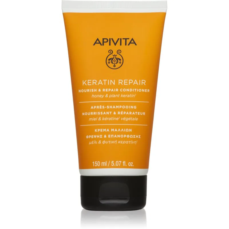 Apivita Keratin Repair Nourish Repair Conditioner αποκαταστατικό κοντίσιονερ κερατίνης για ξηρά και κατεστραμμένα μαλλιά 150 ml