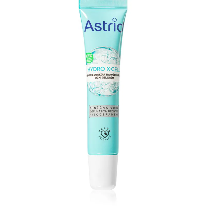 Astrid Hydro X-Cell κρέμα τζελ ματιών για την αντιμετώπιση του πρηξίματος και των μαύρων κύκλων 15 ml