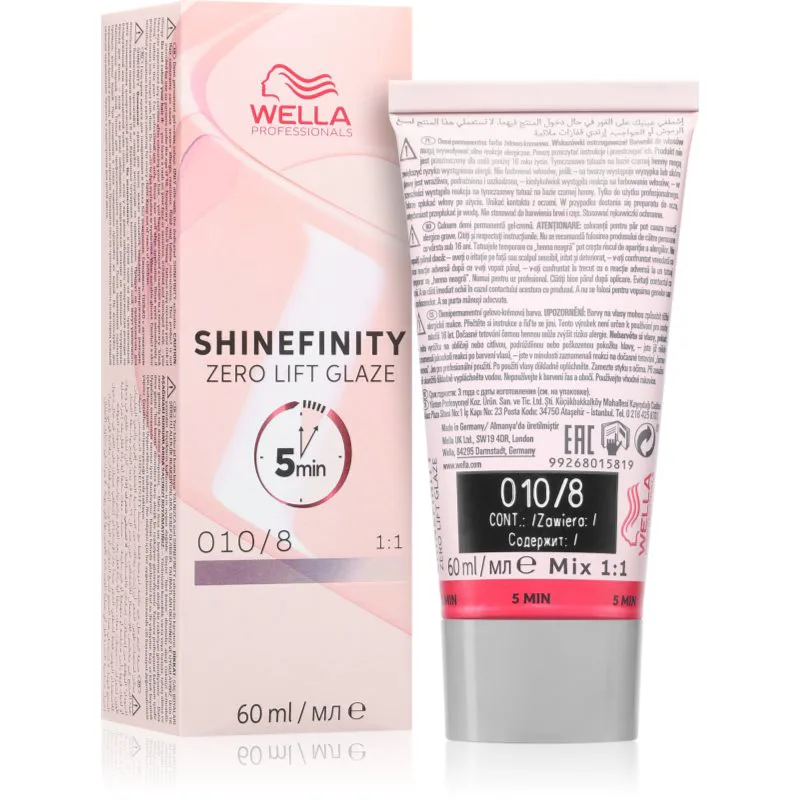 Wella Professionals Shinefinity Zero Lift Glaze ημιμόνιμη βαφή μαλλιών απόχρωση 010/8 Opal Flash 60 ml