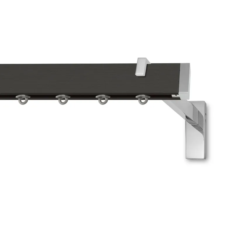 Κουρτινόξυλα Σιδηρόδρομοι Elegant K65-752 Μαύρο ματ/Χρώμιο (Μαύρο Ματ) (2.00m Κουρτινόξυλο Μονό)