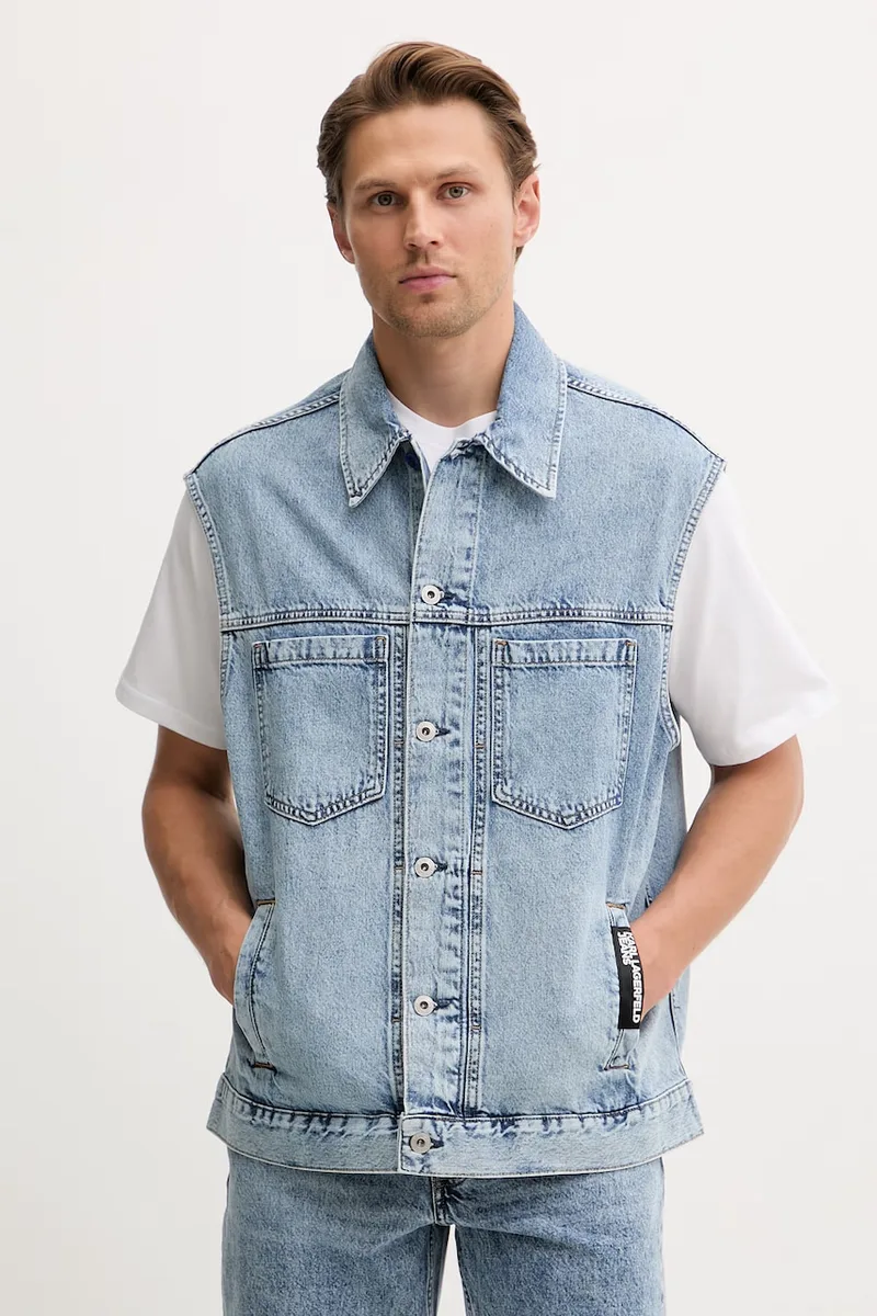 Karl Lagerfeld Jeans Αμάνικο ανδρικό ντένιμ