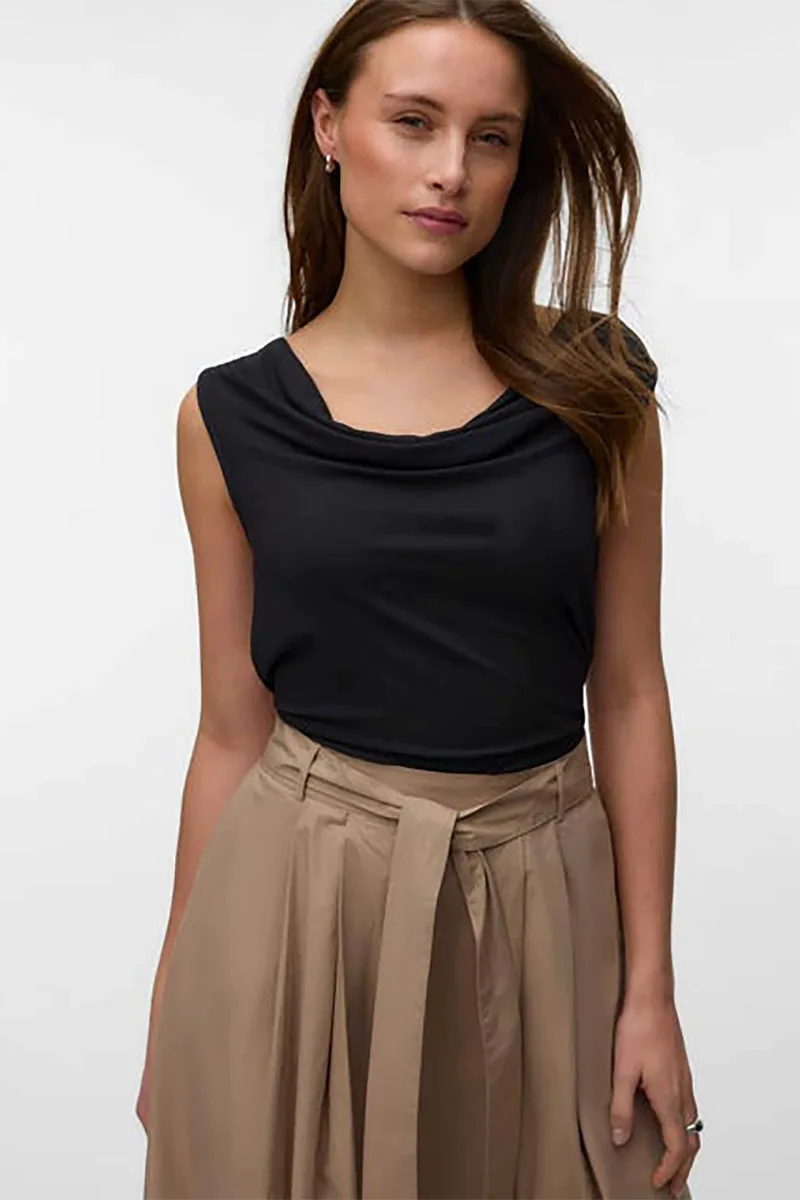 Vero Moda γυναικεία αμάνικη μπλούζα μονόχρωμη - 10344258 Μαύρο