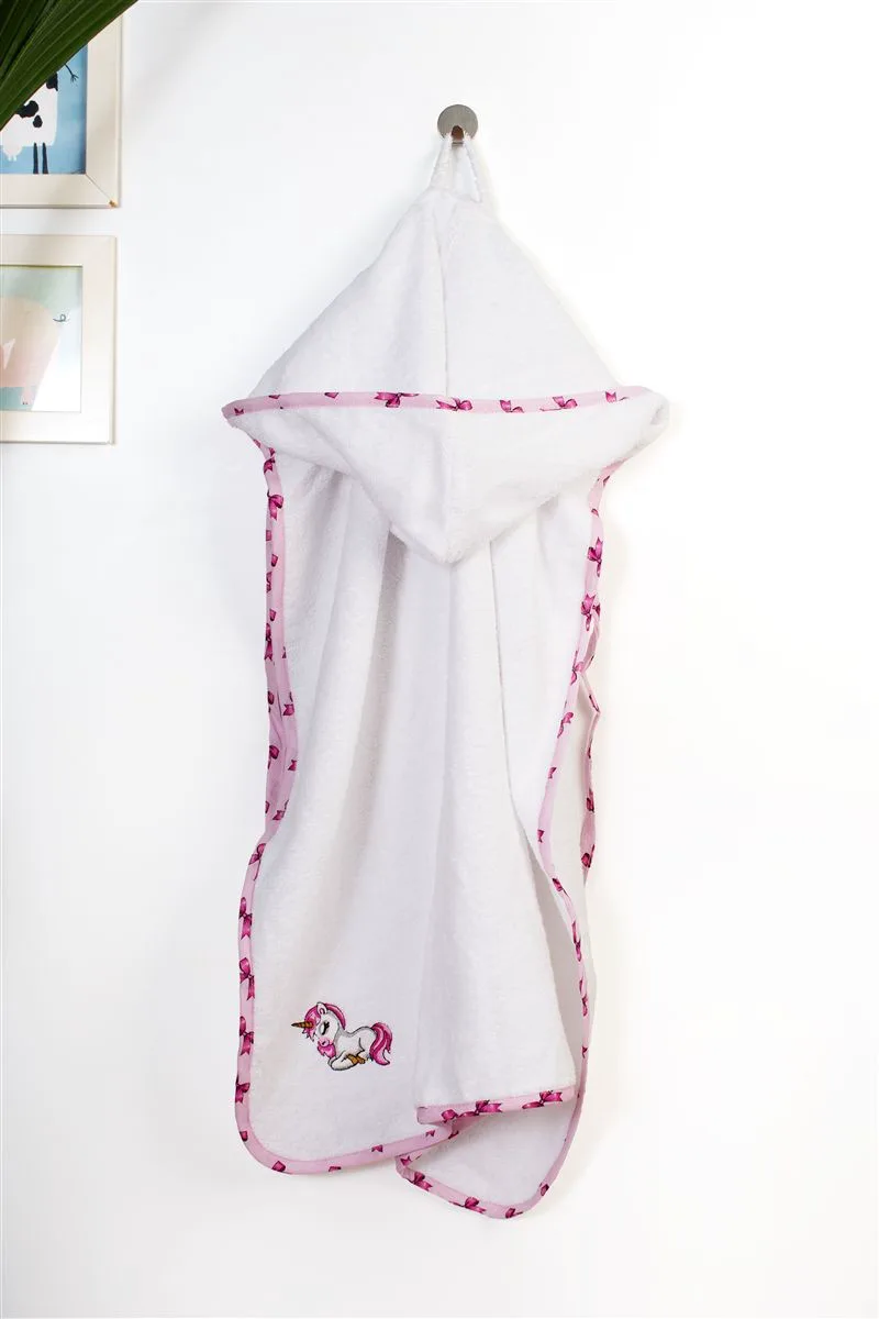 Κάπα Με Κέντημα Bebe 75x85εκ. Unicorn 188 White-Ροζ Dimcol (Ύφασμα: Βαμβάκι 100%, Χρώμα: Λευκό) - DimCol - 31141429041