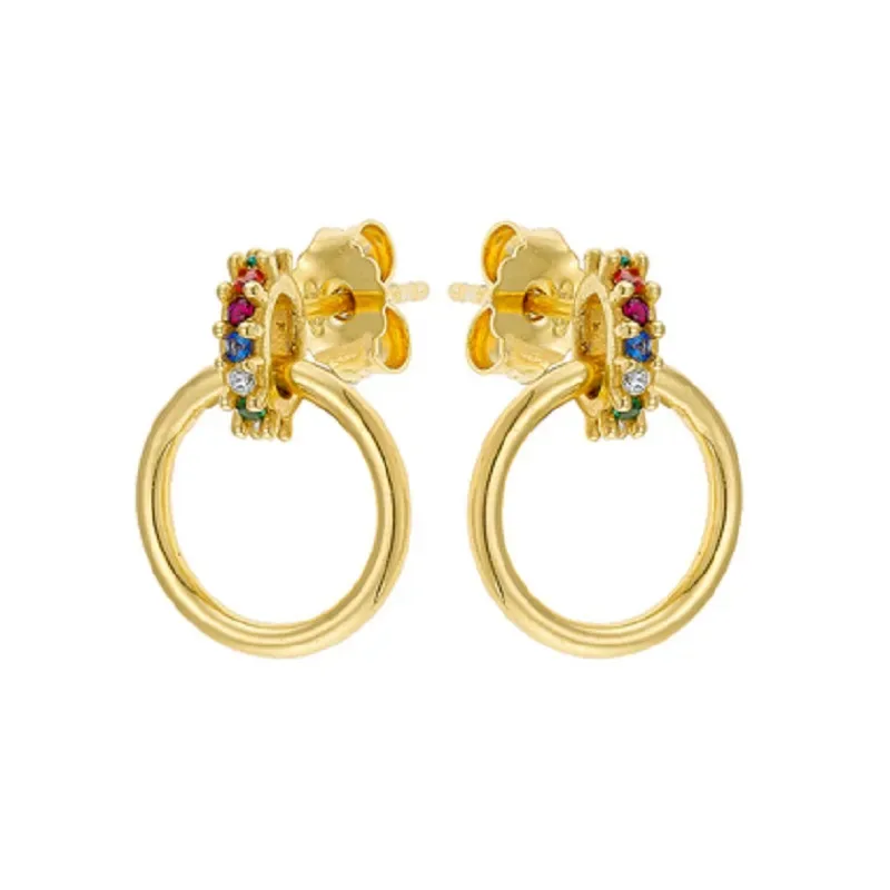 Vogue σκουλαρίκια Circle 925 με κρίκο και πολύχρωμες πέτρες 4211291 4211291 Ασήμι