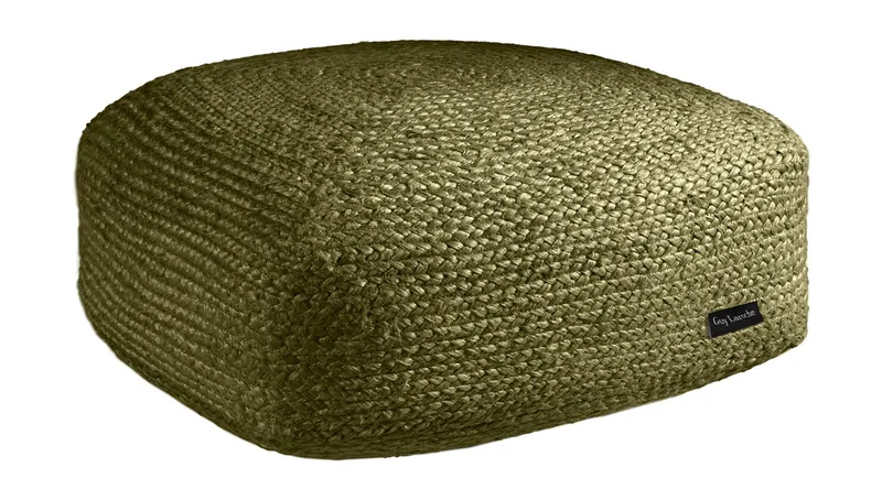 Πουφ Guy Laroche Boho Olive 50x50x25