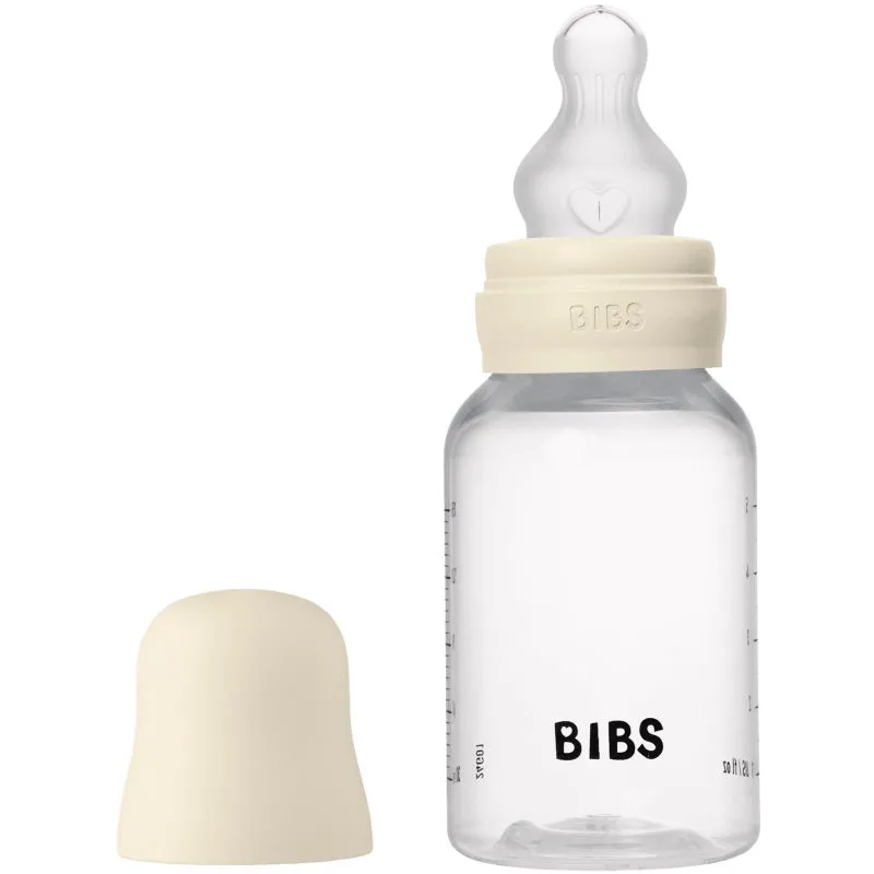 BIBS Anti-Colic Baby Bottle Silicone μπιμπερό κατά των κολικών με πιπίλα σιλικόνης Ivory 150 ml