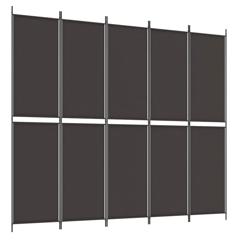 vidaXL Διαχωριστικό Δωματίου με 5 Πάνελ Καφέ 250x220 εκ. από Ύφασμα