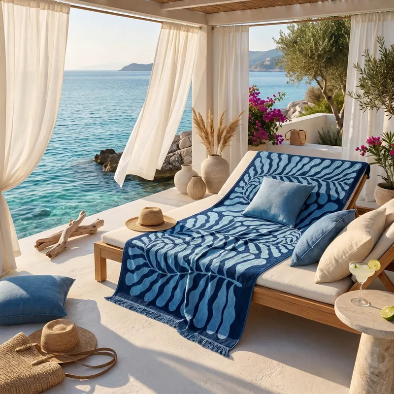 Πετσέτα Θαλάσσης (80x160) Easy Home Velour Blue