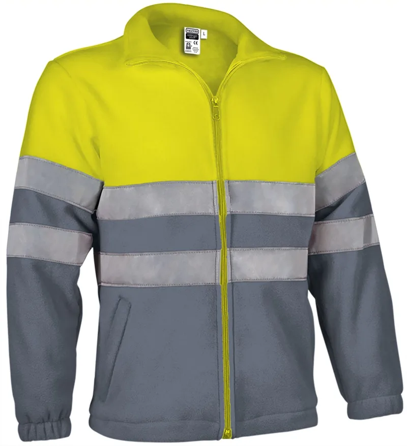 Hi-Vis Fleece Jacket AIRPORT Valento FPVAAIRAC Fluo Yellow-Cement Grey