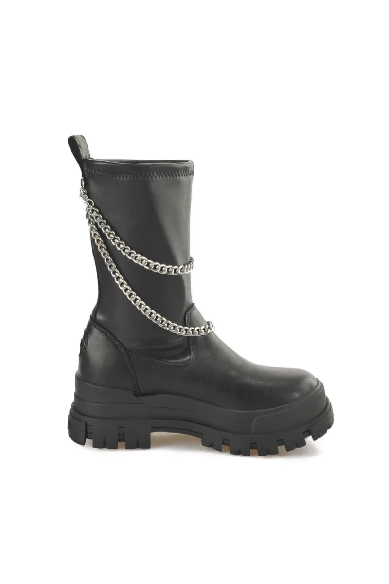BUFFALO Μπότες- Μποτάκια ASPHA SOCK CHAIN - ΜΑΥΡΟ-1622313