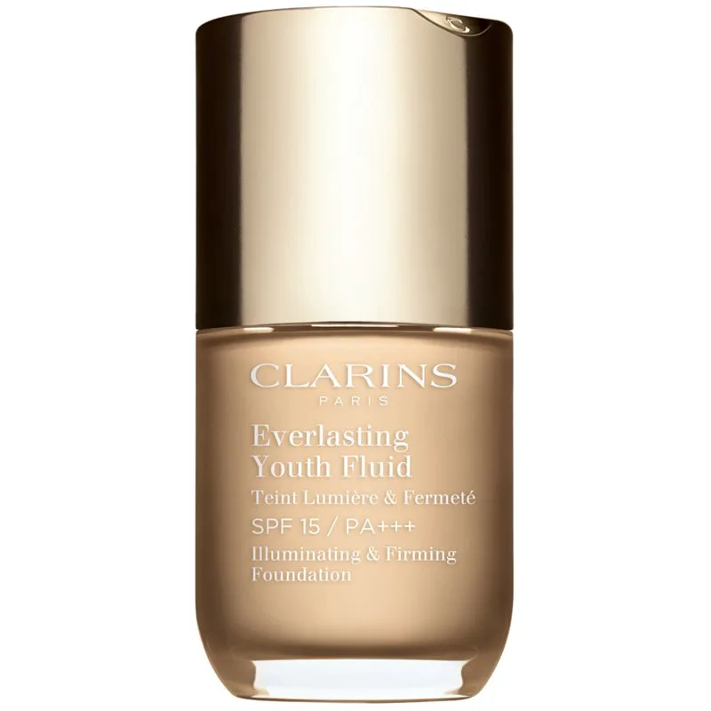 Clarins Everlasting Youth Fluid Foundation λαμπρυντικό μεικ απ SPF 15 απόχρωση 101 Linen 30 ml
